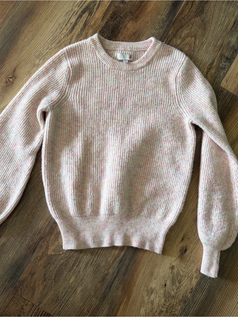 SO Pink Marled Crewneck Sweater
